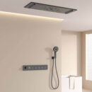 bathroom black shower head rain waterfall shower set 36*12 inch constant temperature smart shower mixer setalg104