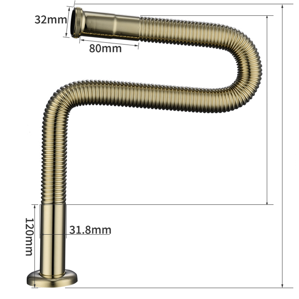 Telescopic downpipe (brushed gold)