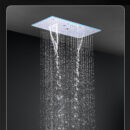 stainless steel 24*12 inch s rain shower head bathroom thermostat light emitting diode music multifunctional shower mixer set
