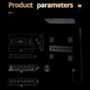 710*430 mm ceiling concealed mounted waterfall rainfall mist water column led shower set thermostatic matte black shower