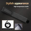 710*430 mm ceiling concealed mounted waterfall rainfall mist water column led shower set thermostatic matte black shower