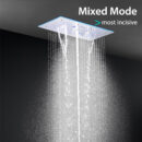 stainless steel 24*12 inch s rain shower head bathroom thermostat light emitting diode music multifunctional shower mixer set