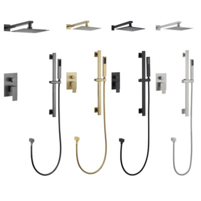 304 stainless steel concealed wall mounted hot and cold handheld shower pressurized top spray large shower faucet setal2601
