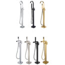 brass hot and cold black floor standing bathroom wooden barrel bathtub faucet toilet hotel shower ld2304