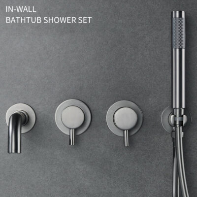 in wall hot and cold bathtub faucet concealed cylinder side hotel bathroom shower set al2312