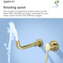concealed bathtub shower faucet brass embedded in the wall golden cylinder side split hot and cold shower set al3007