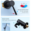 concealed bathtub shower faucet brass embedded in the wall golden cylinder side split hot and cold shower set al3007