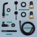 concealed bathtub shower faucet brass embedded in the wall golden cylinder side split hot and cold shower set al3007