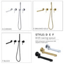 concealed bathtub shower faucet brass embedded in the wall golden cylinder side split hot and cold shower set al3007