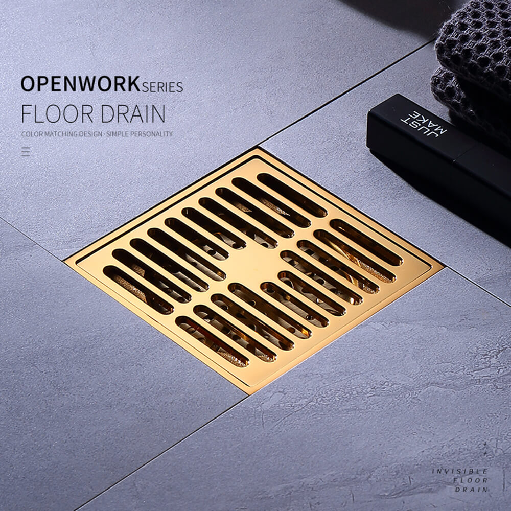 Brass black anti-blocking and deodorant household sewer toilet toilet universal gun ash invisible floor drain DL2205