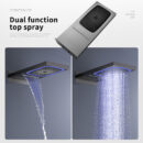 in wall thermostatic concealed shower set full copper hot and cold flying rain waterfall hidden shower luminous top spray al2402