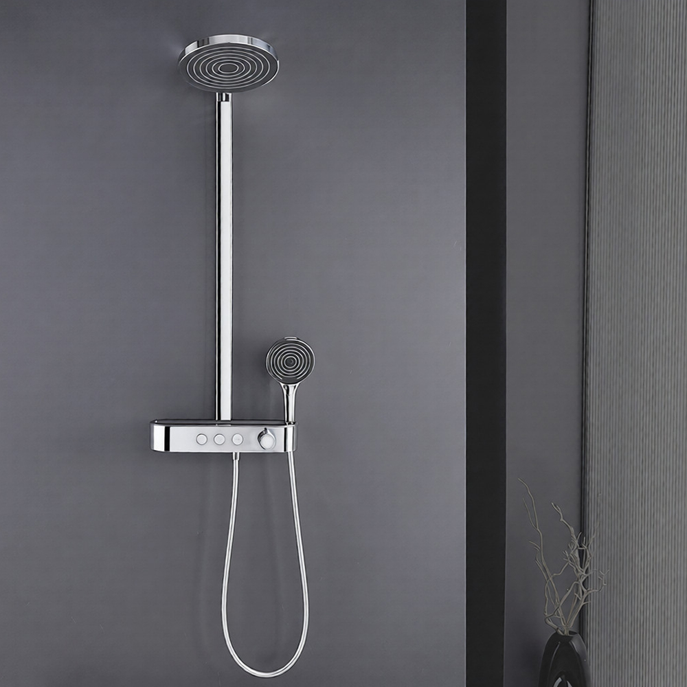 Household button shower set bathroom toilet shower shower head hot and cold storage mixing valve rain GQ2402