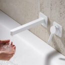 Concealed basin bathroom light luxury simple hot and cold dual control hotel white wash basin faucet AM2310 - Image 1
