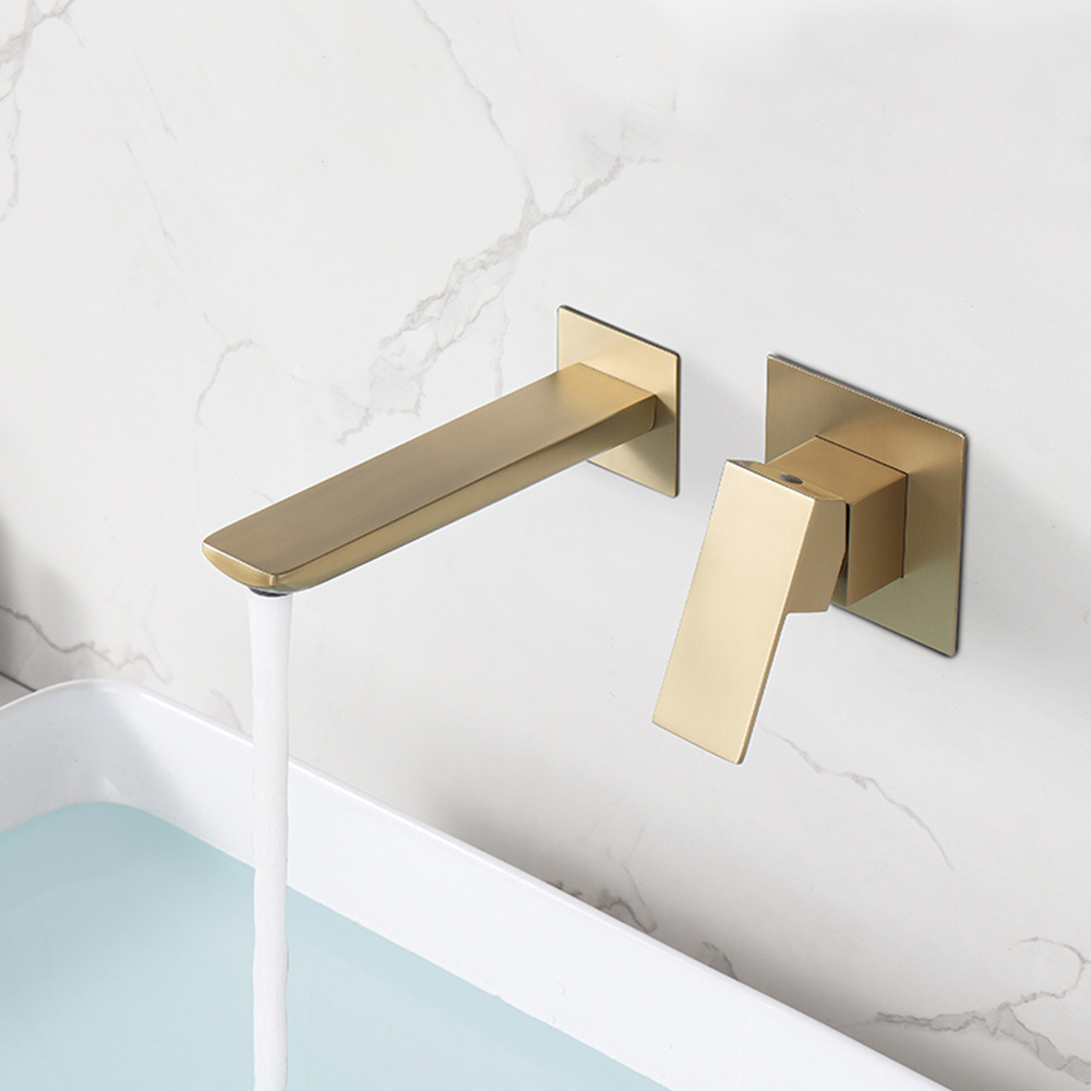 Brass concealed antique black hot and cold basin faucet embedded in the wall basin single faucet AM2306