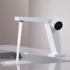 Brass basin faucet bathroom bathroom cabinet sink basin hot and cold water faucet simple white MT2304