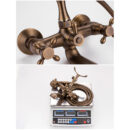 nordic wall mounted brass bathroom antique villa hotel hot and cold light luxury bathtub shower flower sprinkler set gq2302