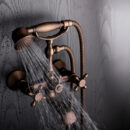nordic wall mounted brass bathroom antique villa hotel hot and cold light luxury bathtub shower flower sprinkler set gq2302