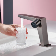 Brass basin faucet bathroom bathroom cabinet sink basin hot and cold water faucet simple white MT2304