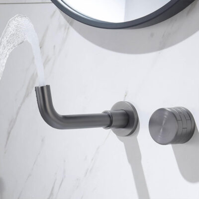 brushed gold in wall basin faucet hot and cold built in bathroom wash basin copper faucet am2305