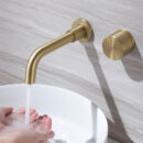 brushed gold in wall basin faucet hot and cold built in bathroom wash basin copper faucet am2305