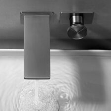 Brass concealed wall-mounted basin faucet gun gray waterfall outlet hot and cold wash face storage faucet AM2303