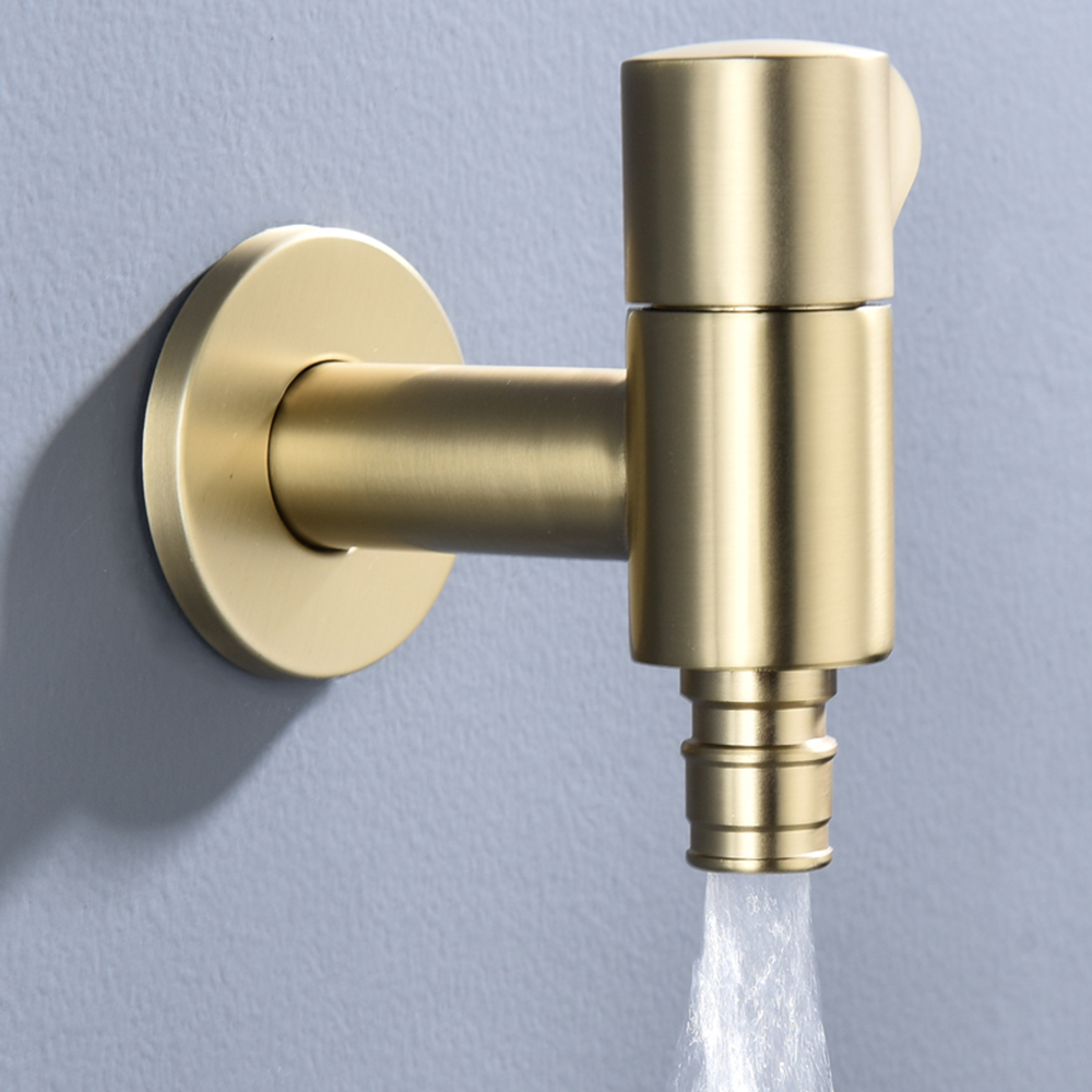 European style bathroom toilet brass lengthened washing machine faucet quick billing cold brushed gold spout SZ2302