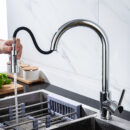 brass hot and cold pull out kitchen faucet black rotating sink sink sink faucet ct2006