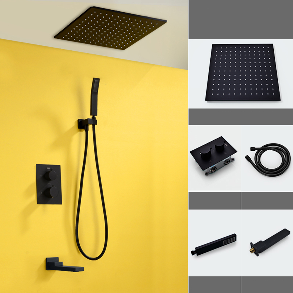 Black thermostatic shower