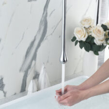 Brass ceiling water drop wash basin faucet art vertical hot and cold basin faucet MP1002