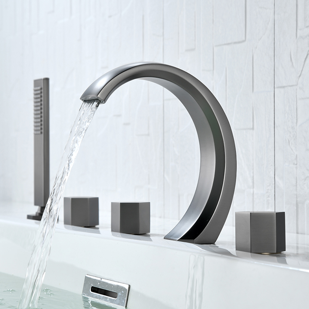 European-style simple bathroom bathtub split toilet shower sprinkler set household gun gray faucet YG2302