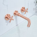 brass concealed split double handle basin faucet in wall hot and cold concealed wall outlet faucet am1025