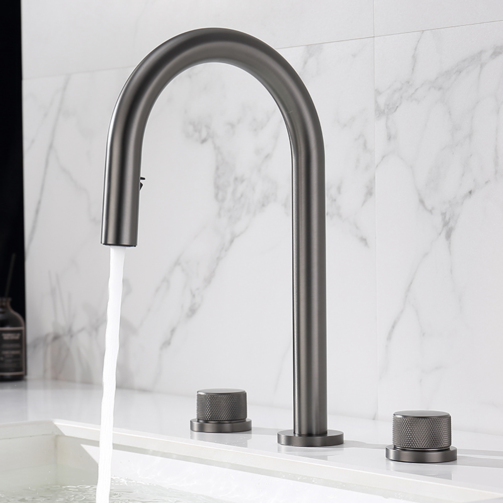 Brass drawable basin faucet bathroom cabinet washbasin shampoo hot and cold dual-control wash faucet FT2502