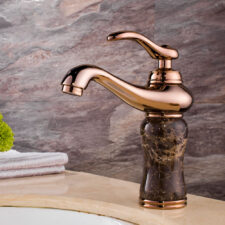 European-style bathroom antique washbasin faucet brass hotel villa hot and cold dual-control basin single hole MT2347