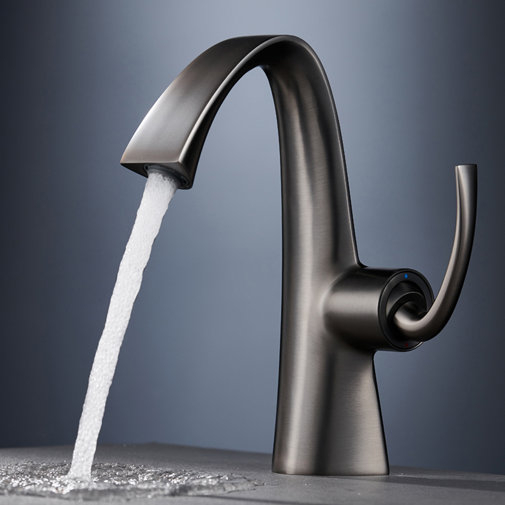 Wash basin hot and cold water faucet brass gun gray wash basin under counter basin bathroom cabinet vanity MT2507