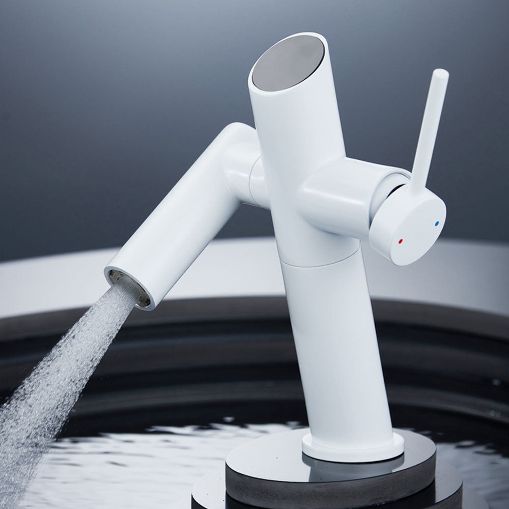 Brass hot and cold basin faucet bathroom white bathroom wash basin mechanical style faucet MT2509