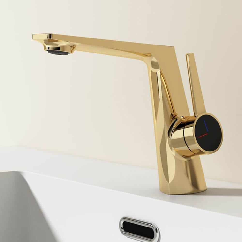 Golden copper hot and cold washbasin faucet bathroom vanity hotel sink faucet MT2520