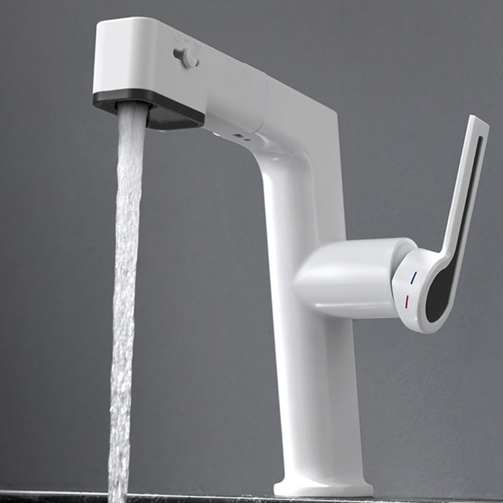 Brass pull-out basin faucet bathroom cabinet hot and cold wash faucet upwelling water freely switch MT2532