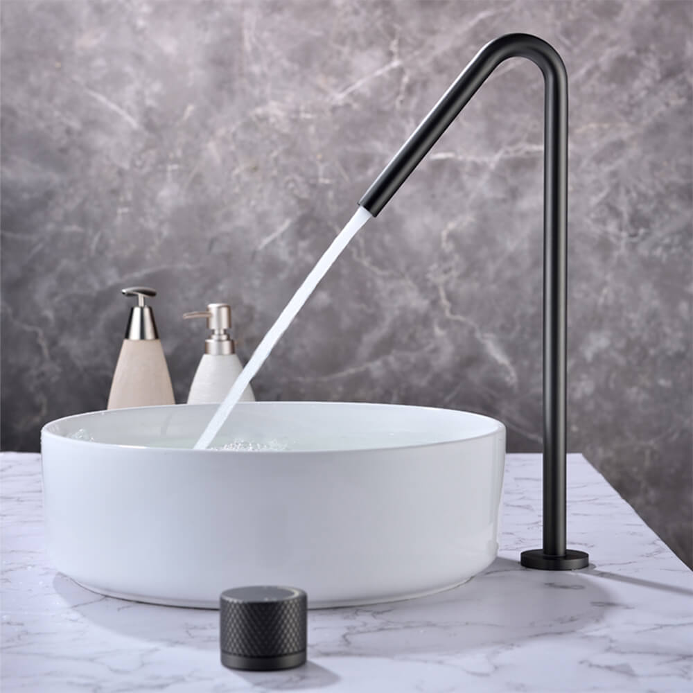 Hotel apartment simple thickened split double-hole wash basin faucet hot and cold basin faucet FT2503