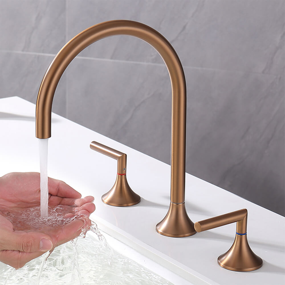 Brass split basin faucet, hotel and homestay washbasin, rotatable hot and cold basin faucet FT2504
