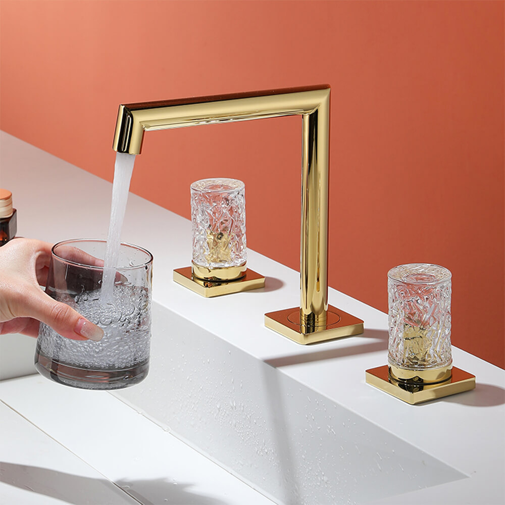 European-style brass split basin faucet creative crystal hot and cold dual-control basin faucet FT2510