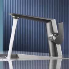 Brass household wash basin bathroom wash basin hot and cold bathroom cabinet gun gray faucet MT2513