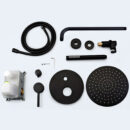 black in wall brass concealed shower set embedded buried wall hot melt bath set al1053