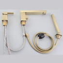 square brass golden bathtub faucet with hand held shower, rotatable bathtub side faucet, four piece set yg1010