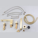 square brass golden bathtub faucet with hand held shower, rotatable bathtub side faucet, four piece set yg1010