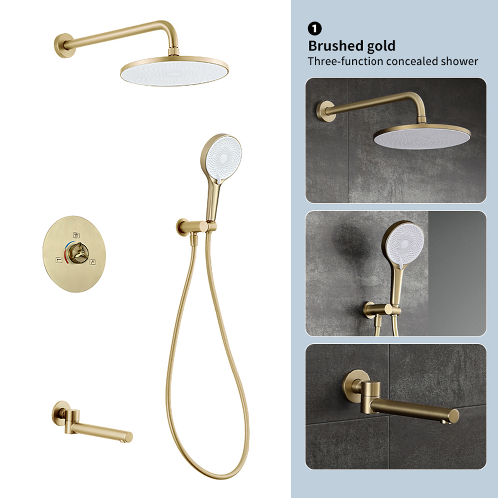 Round brushed gold