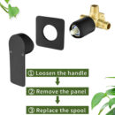 european style copper black embedded wall waterfall concealed hotel household hot and cold washbasin faucet am1027
