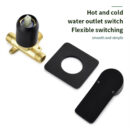 european style copper black embedded wall waterfall concealed hotel household hot and cold washbasin faucet am1027