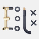 brass concealed split double handle basin faucet in wall hot and cold concealed wall outlet faucet am1025