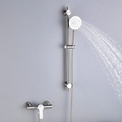 brushed stainless steel shower set, bathing shower head with lifting rod, portable shower set zy1005