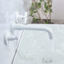 brass concealed split double handle basin faucet in wall hot and cold concealed wall outlet faucet am1025